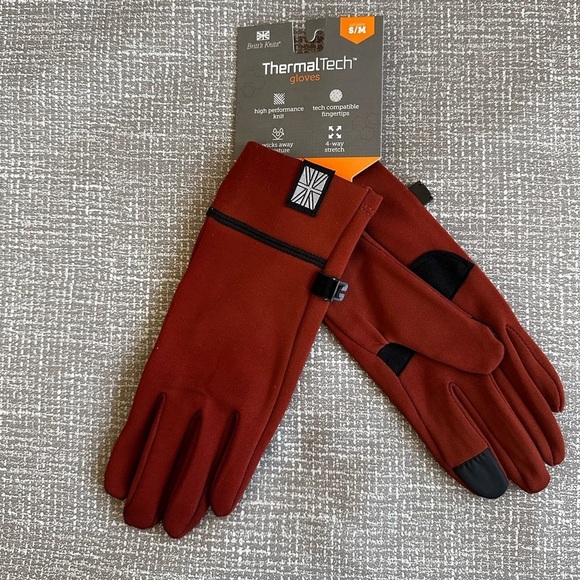 Britts Knitts Accessories - Britt’s Knits Women’s Chestnut/rust thermal Tech gloves 4 way stretch size s/m